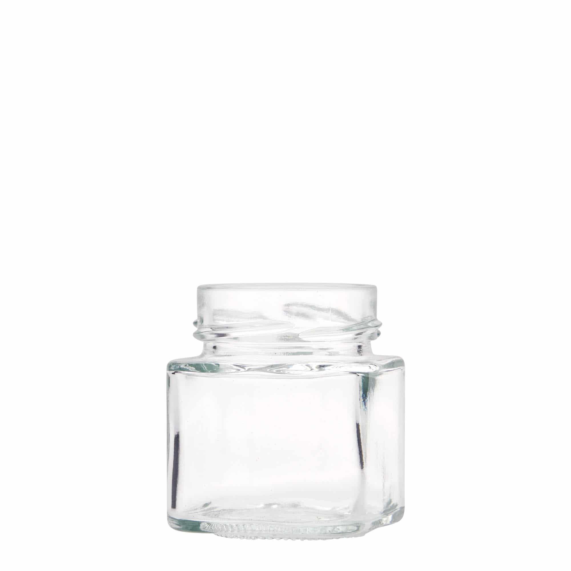 156 ml fyrkantig burk 'Funny', mynning: deep twist off (DTO 58)