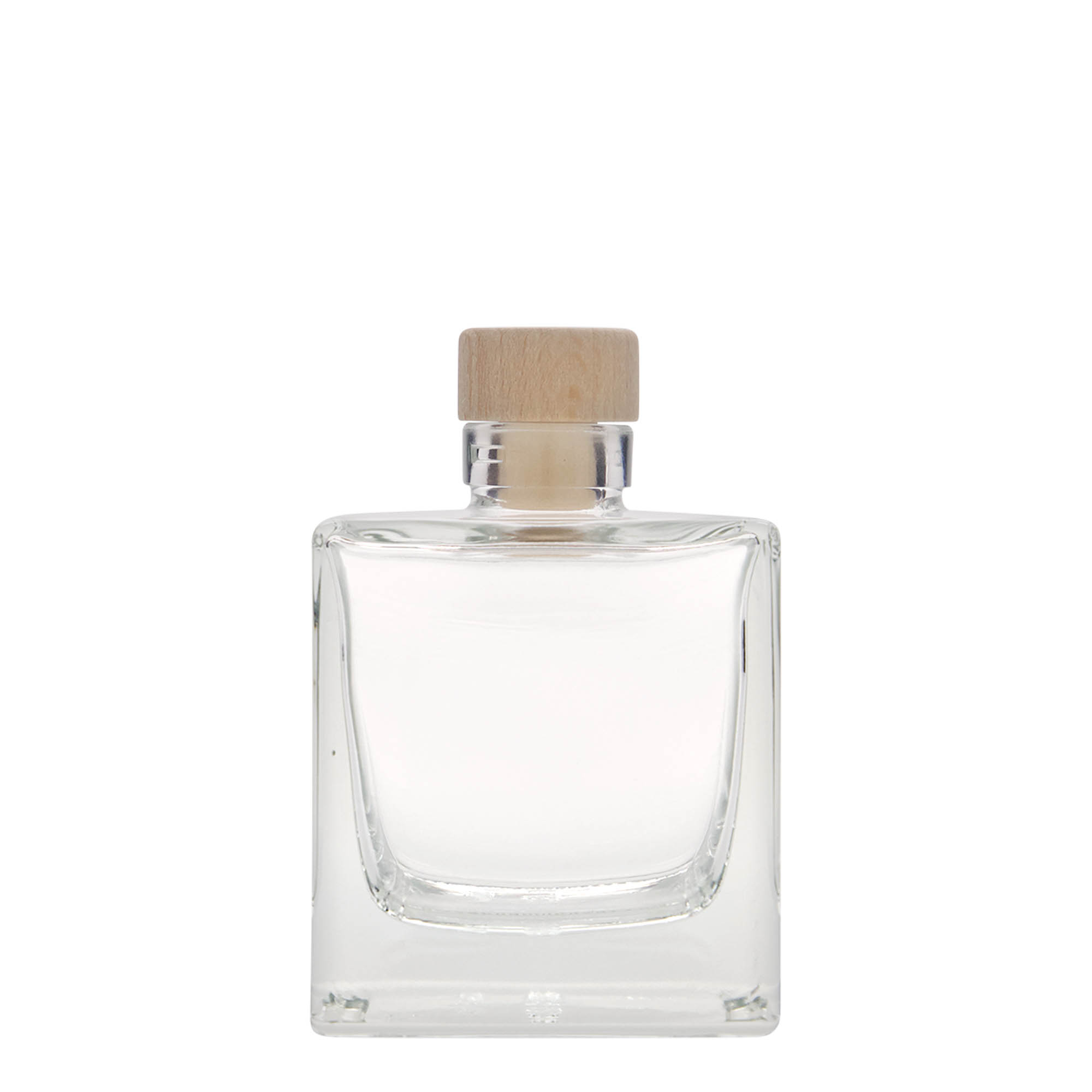 200 ml glasflaska 'Cube', fyrkantig, öppning: kork