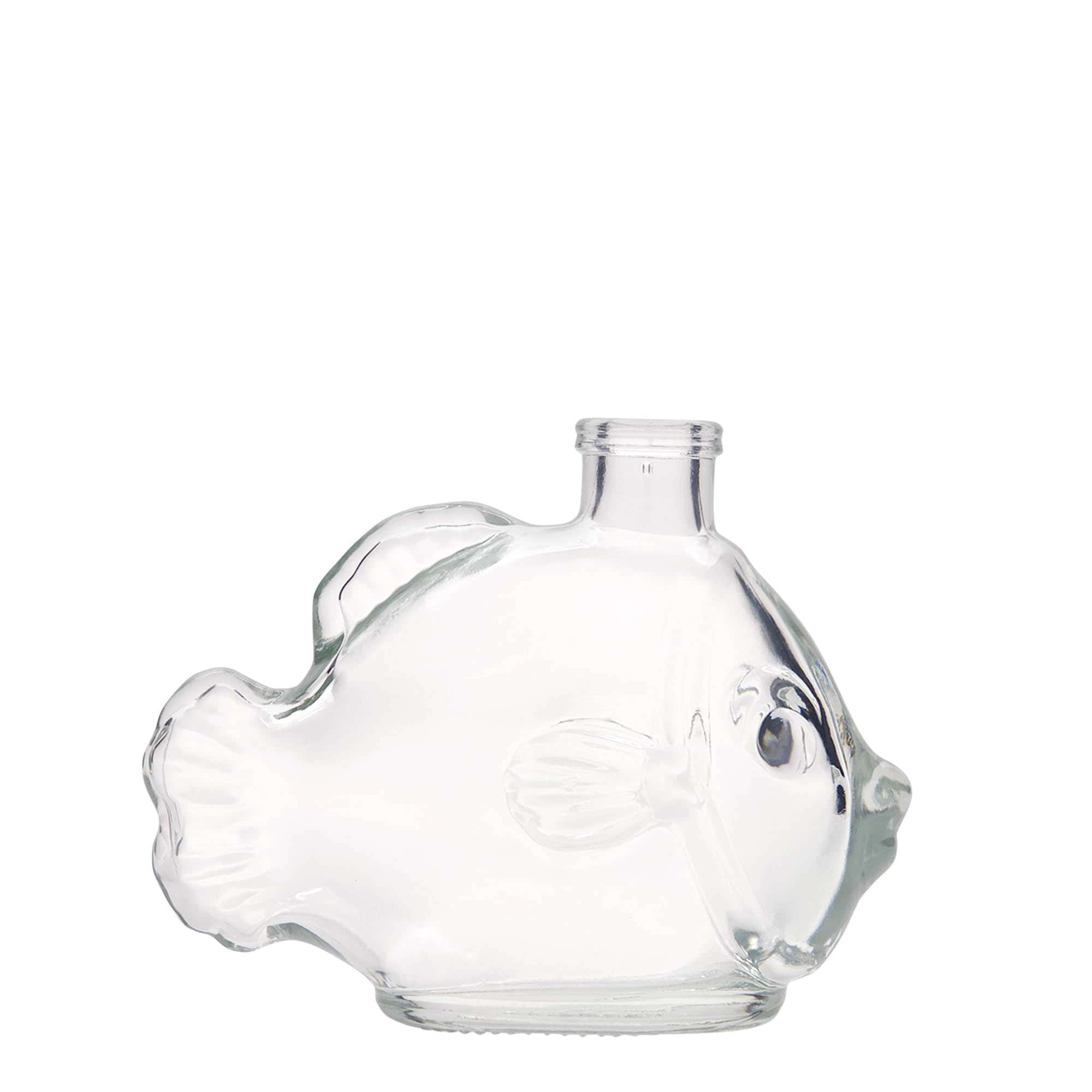 200 ml glasflaska 'Fisk', mynning: kork