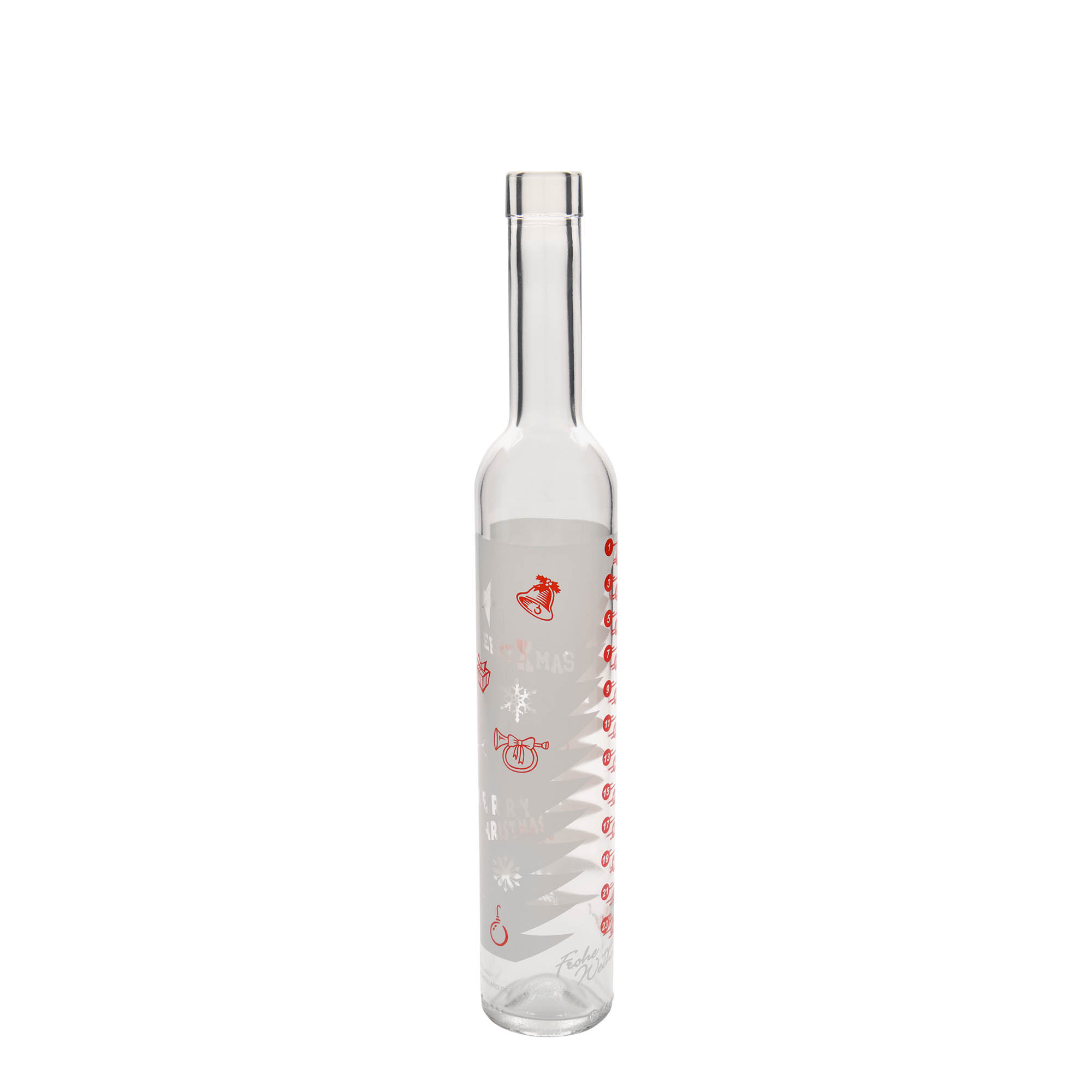 500 ml glasflaska Maximo tryckt 'Adventskalender', öppning: kork 500 ml glasflaska Maximo tryckt 'Adventskalender', öppning: kork