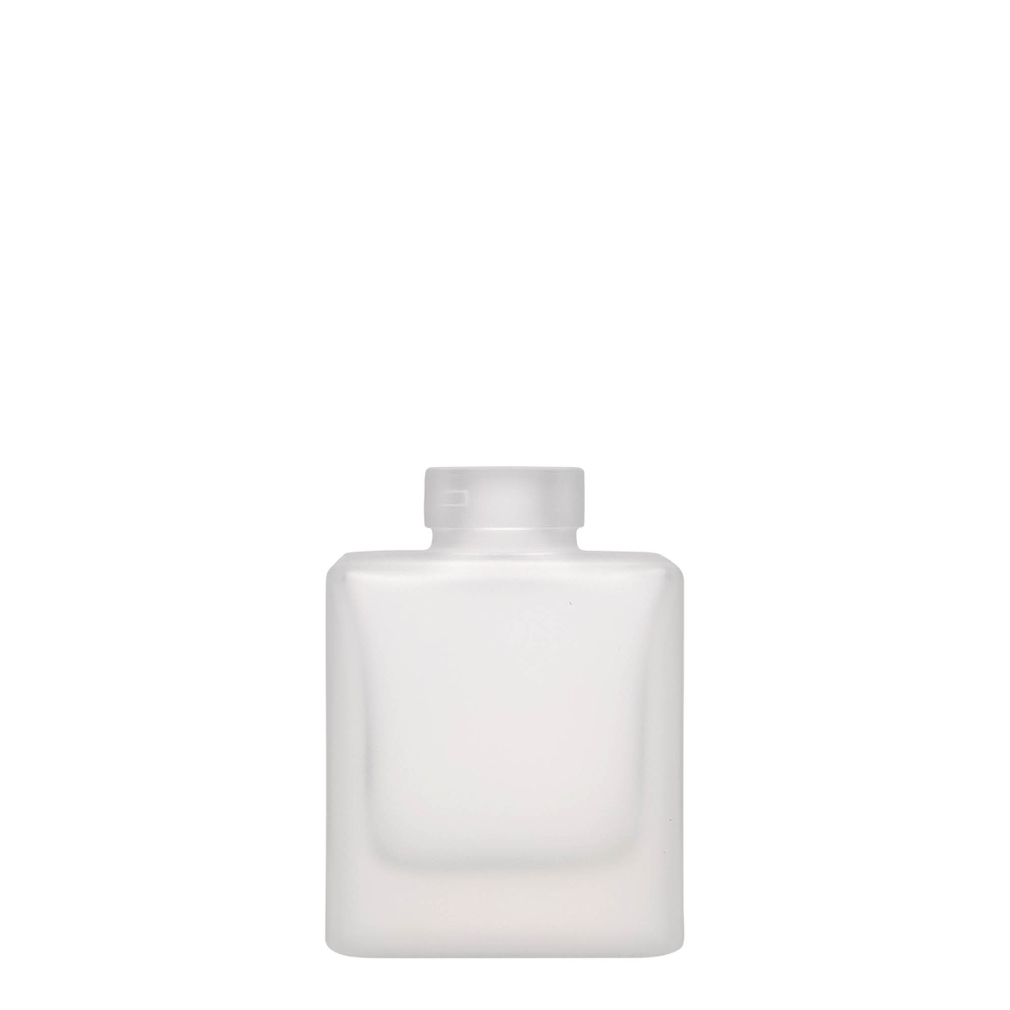 100 ml glasflaska 'Cube', kvadratisk, frostad, öppning: kork
