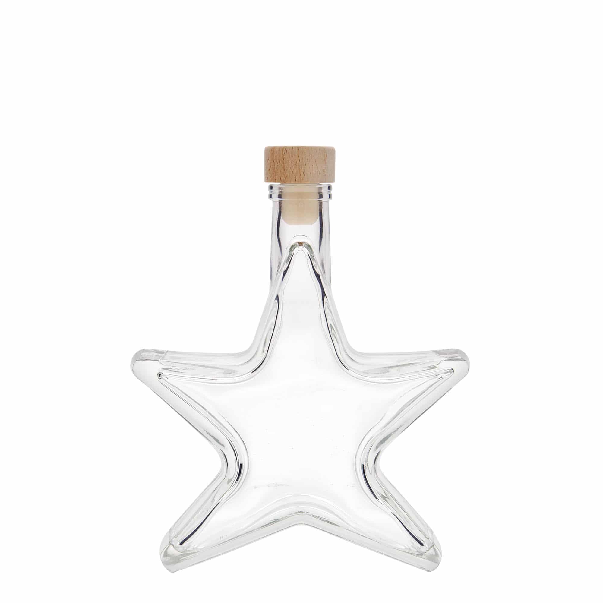 200 ml glasflaska 'Stjärna', mynning: kork