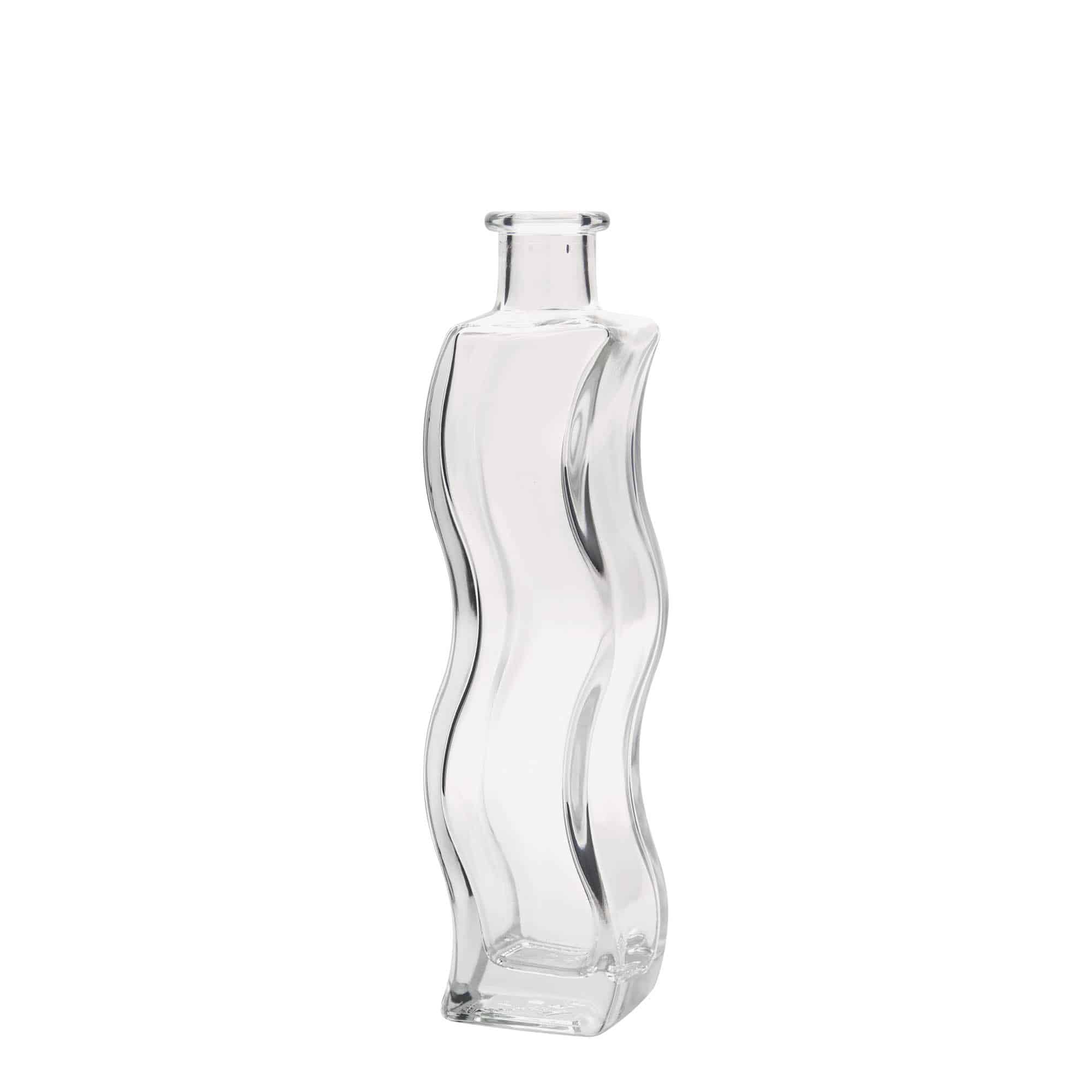 200 ml glasflaska 'Våg', kvadratisk, öppning: kork