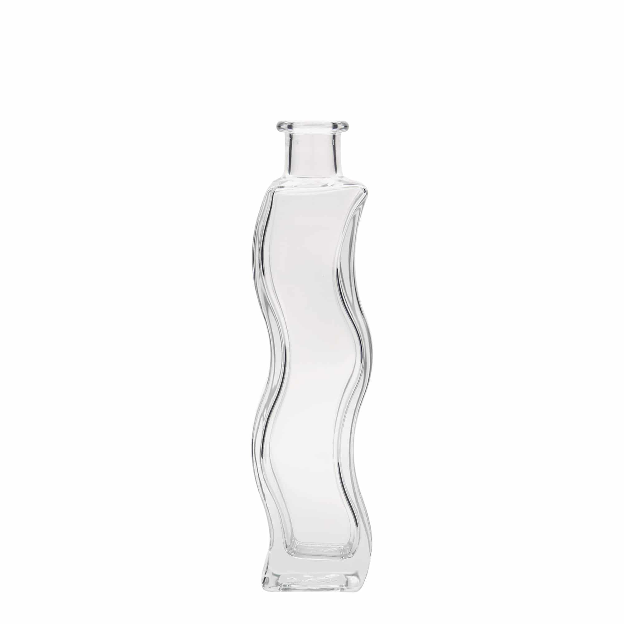 200 ml glasflaska 'Våg', kvadratisk, öppning: kork