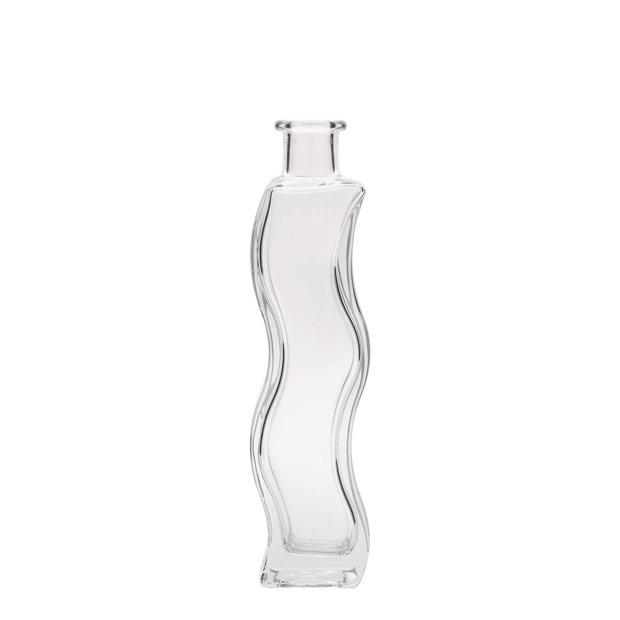 200 ml glasflaska 'Våg', kvadratisk, öppning: kork