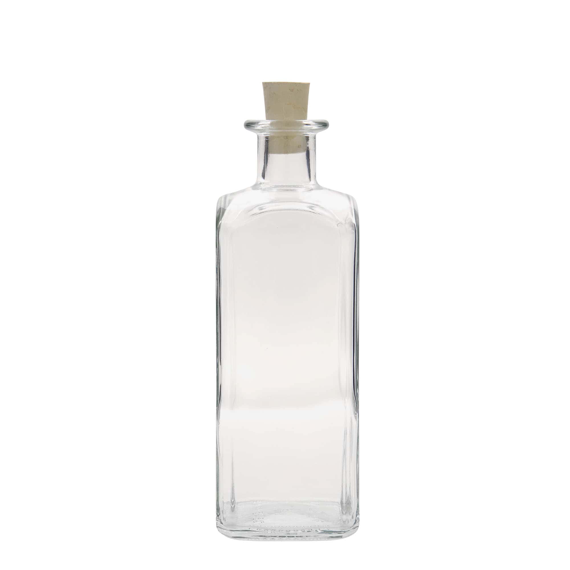 500 ml glasflaska Apotheker Carré, kvadratisk, öppning: kork 500 ml glasflaska Apotheker Carré, kvadratisk, öppning: kork