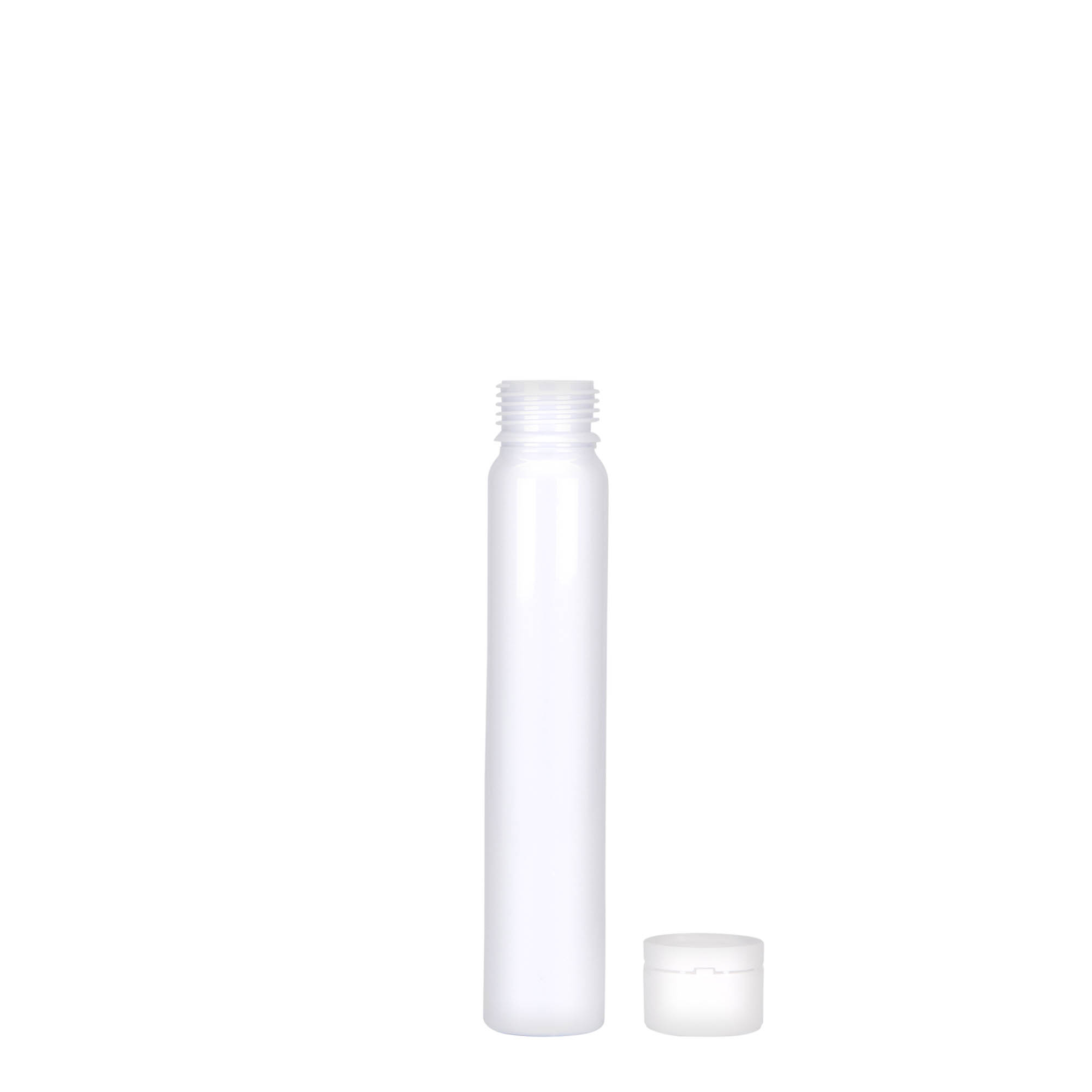 25 ml PET-rör, plast, vit, öppning: skruvlock