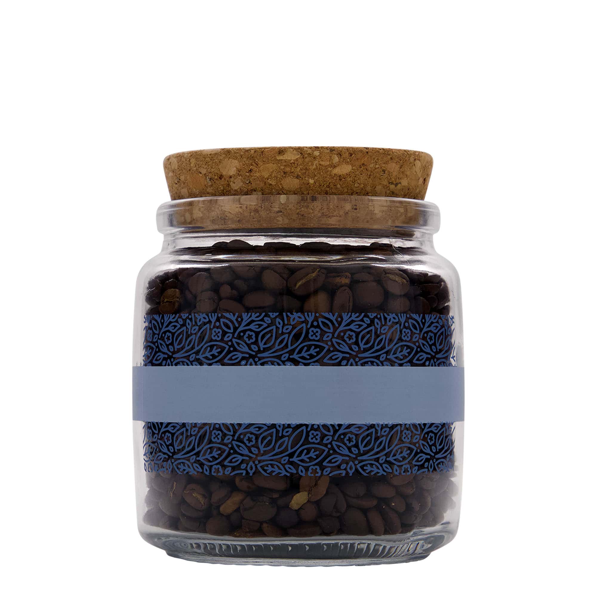 750 ml korkglas 'Giara', motiv: Naturalmente blu, öppning: kork