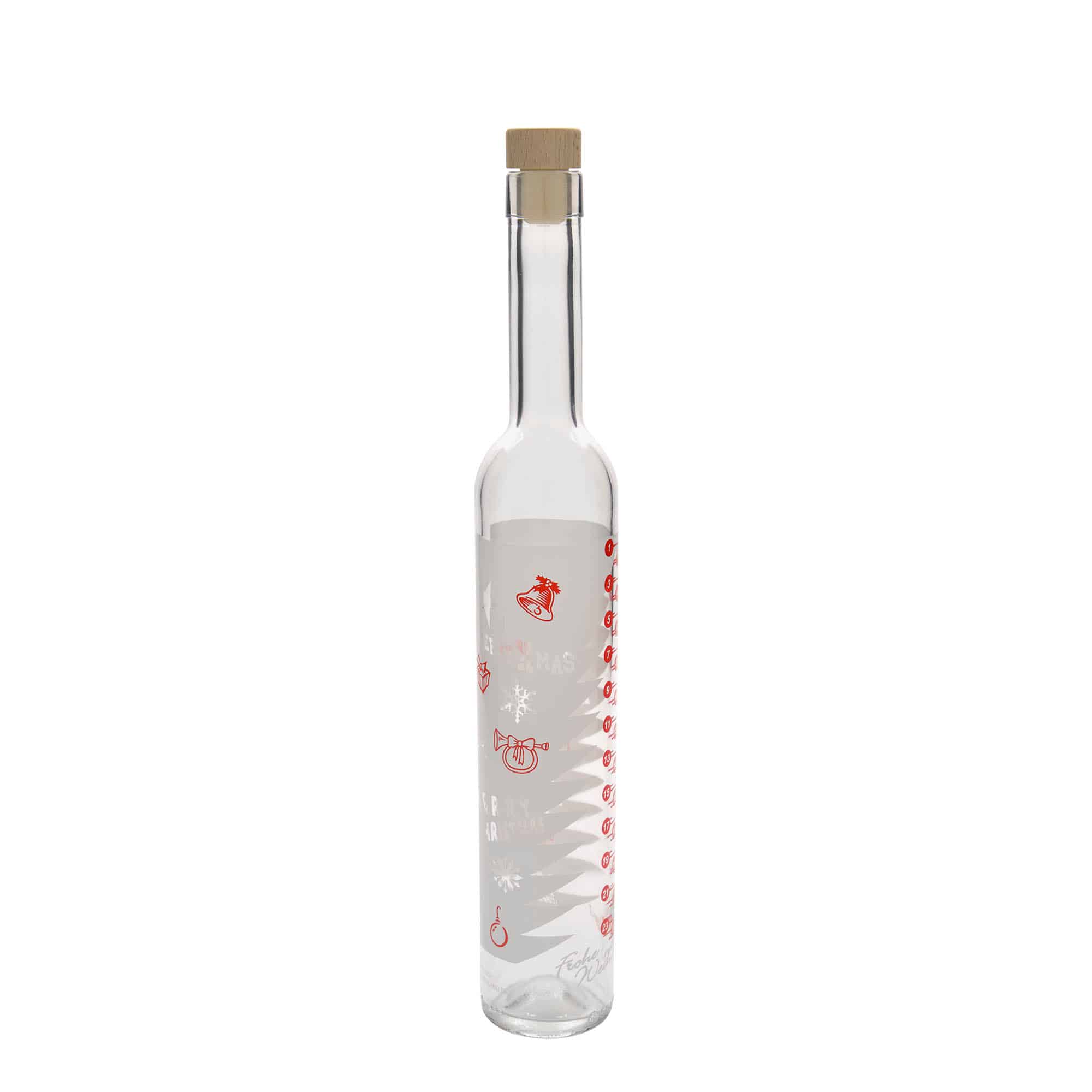 500 ml glasflaska Maximo med tryck 'Adventskalender', mynning: kork