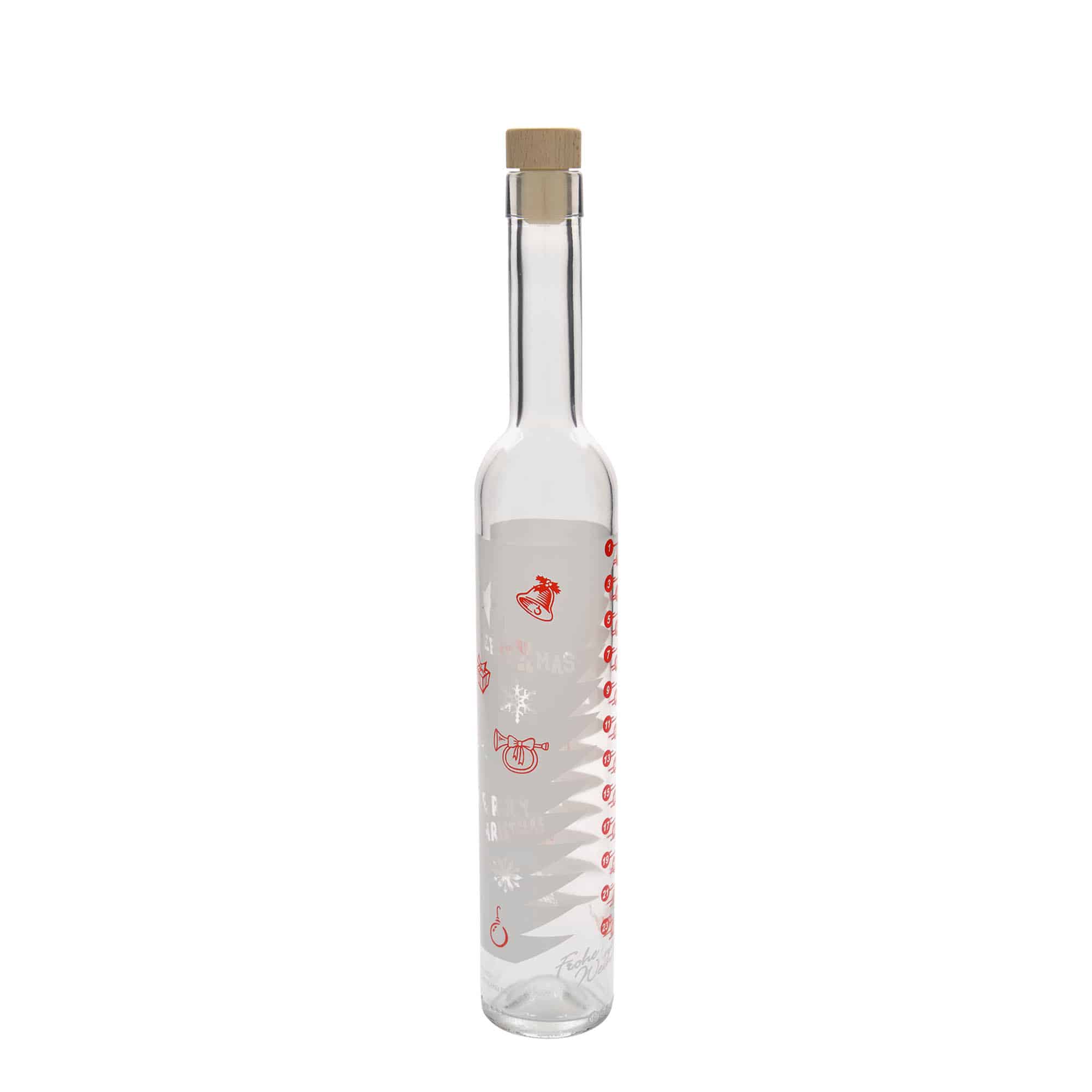 500 ml glasflaska Maximo tryckt 'Adventskalender', öppning: kork