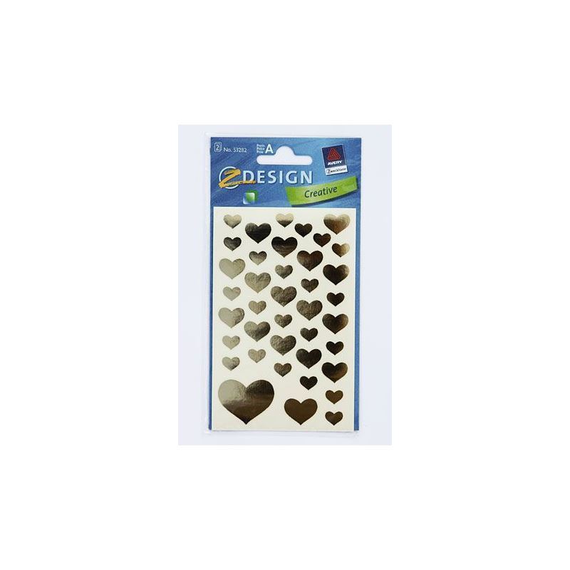 Zweckform-klistermärken 'Hjärtan', papper, guld