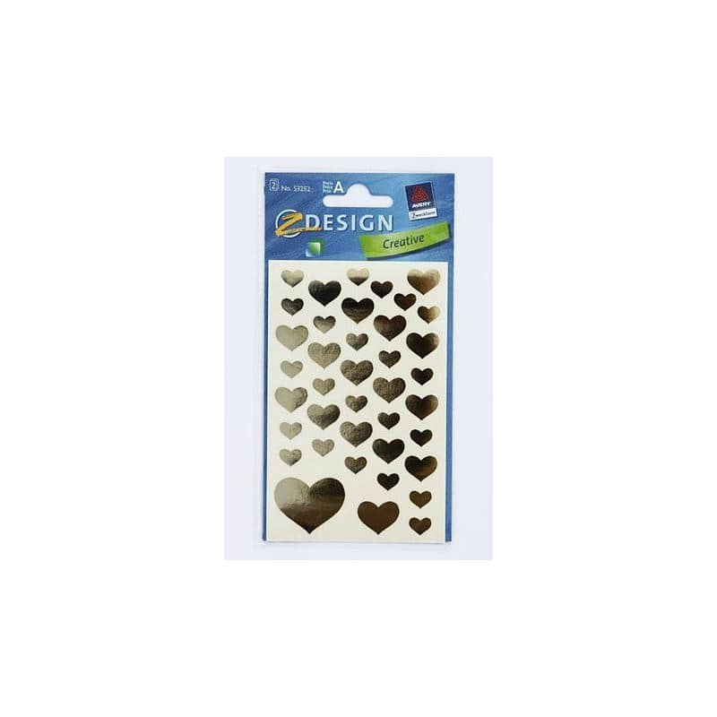 Zweckform-klistermärken 'Hjärtan', papper, guld