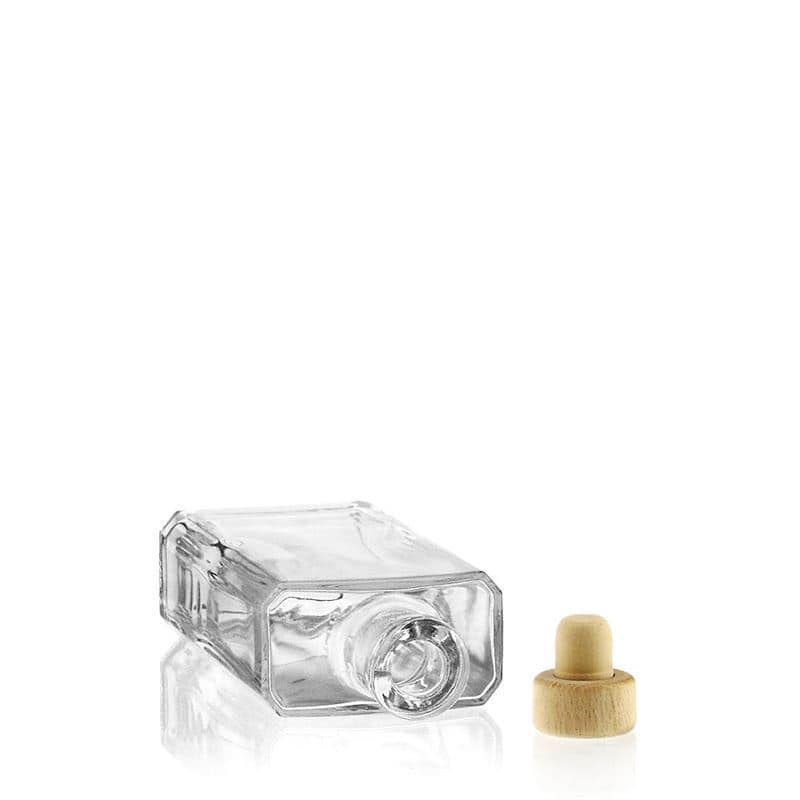 200 ml glasflaska 'Shiny', rektangulär, mynning: kork