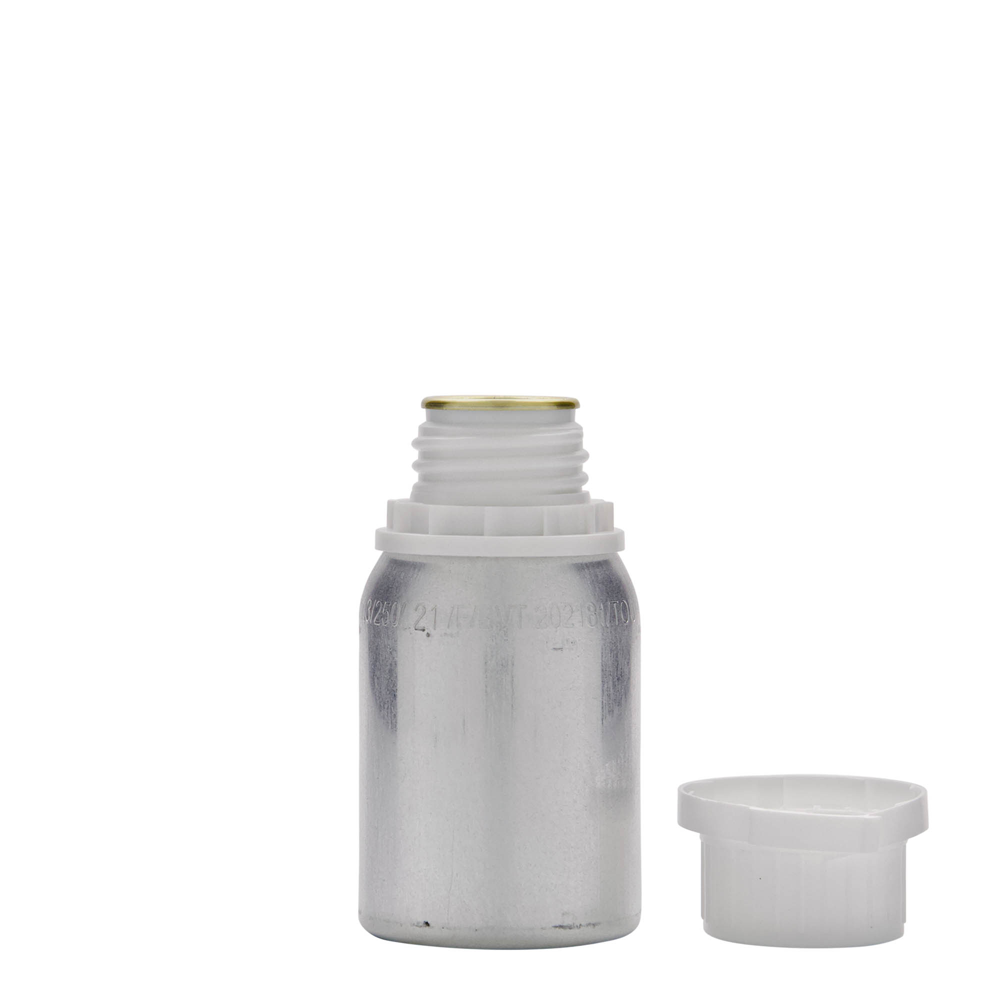 125 ml aluminiumflaska, metall, silver, öppning: DIN 32