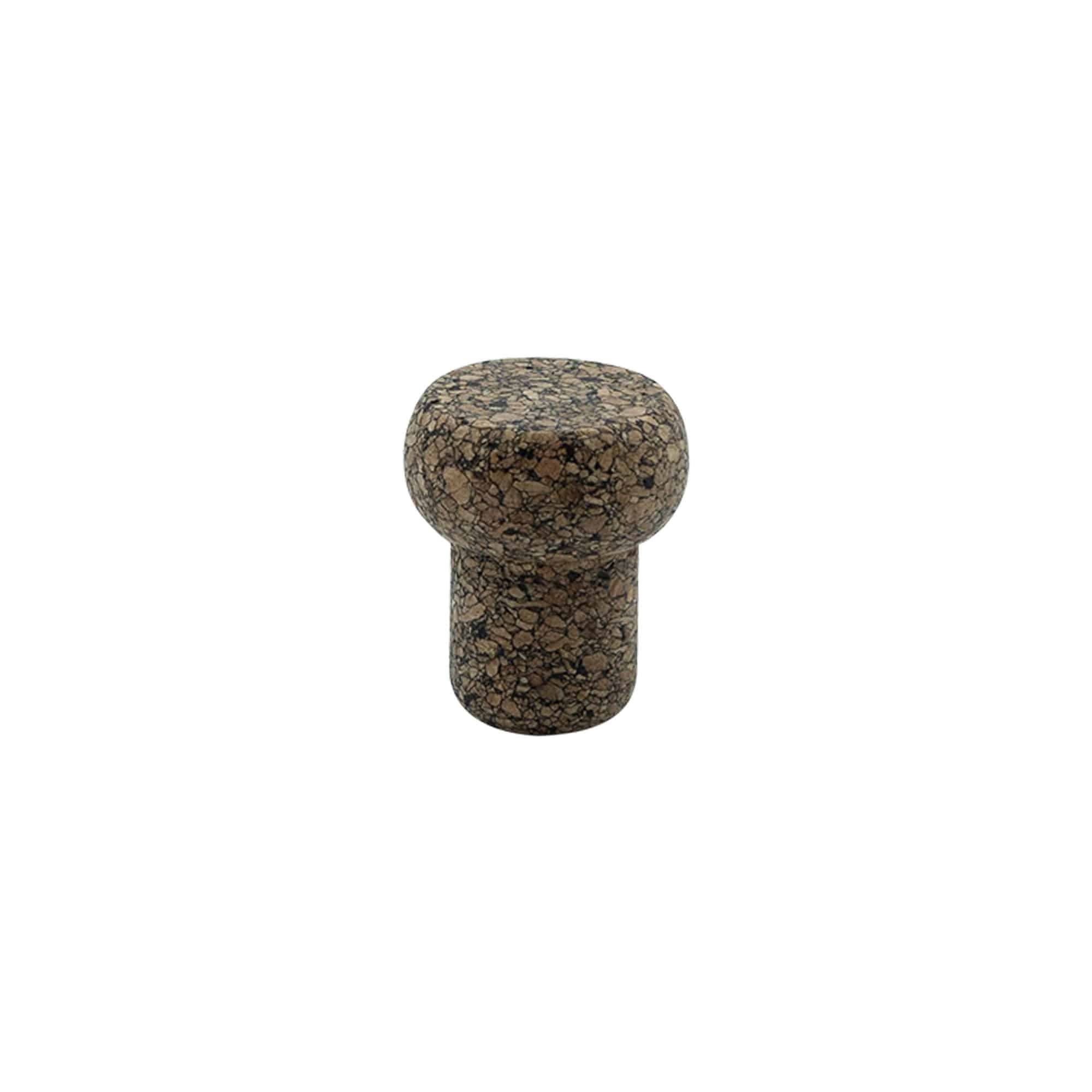 Handtagskork 'Barrel' 19,5 mm, Corkcoal, för mynning: Kork