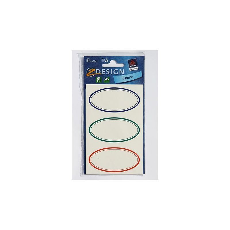 Zweckform Etiketter 'Färgram', oval, papper, flerfärgad