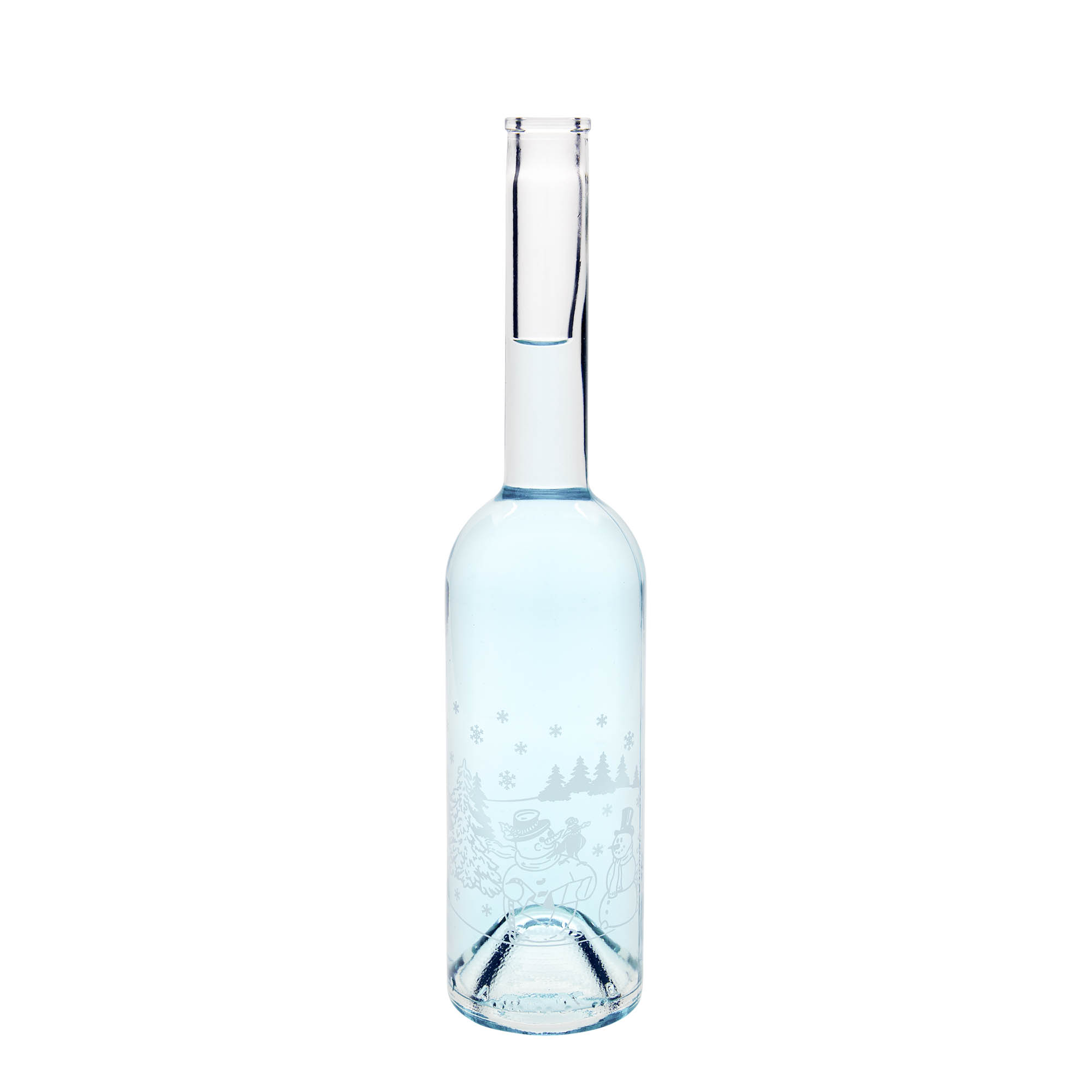 500 ml glasflaska 'Opera', motiv: snögubbsflaska, öppning: kork