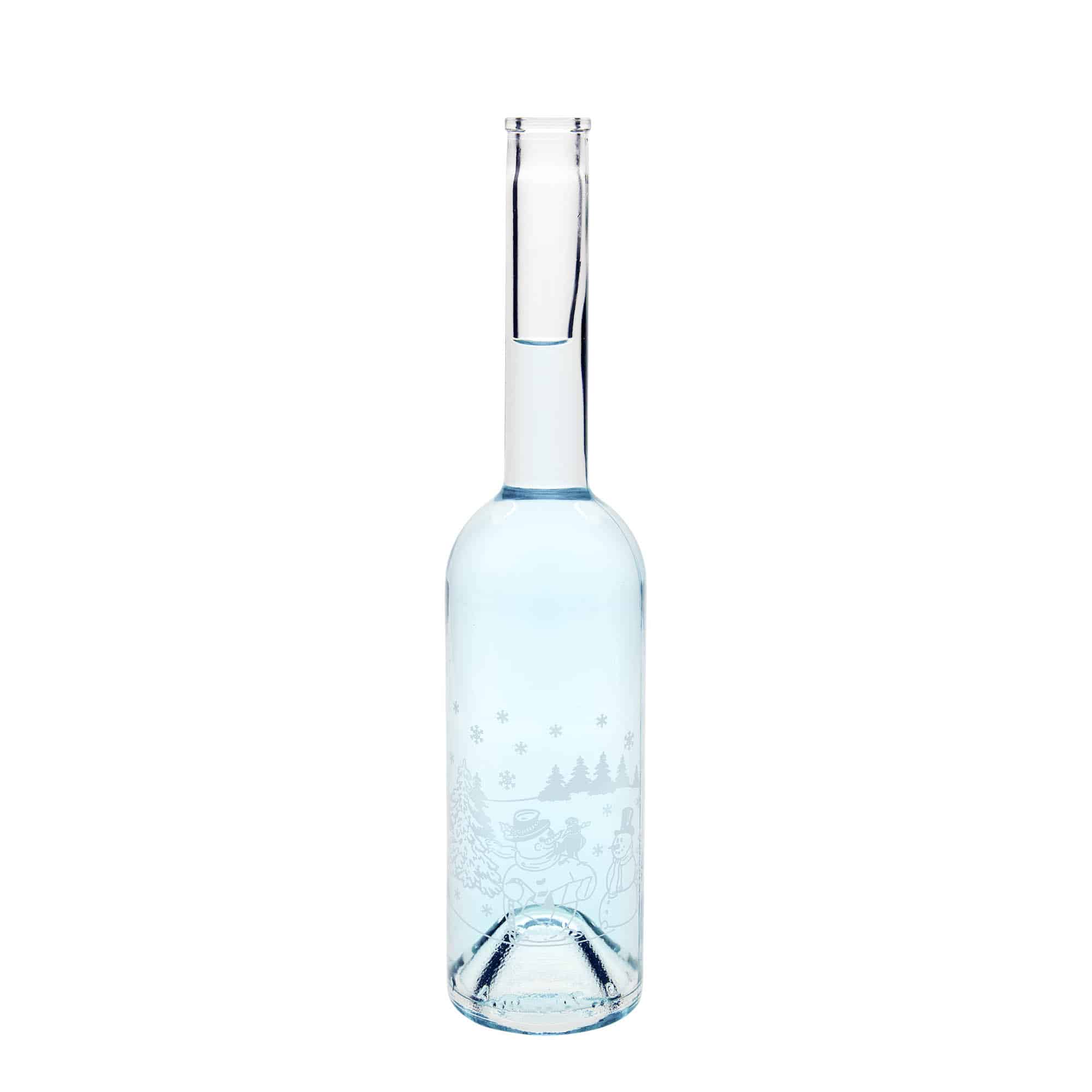 500 ml glasflaska 'Opera', motiv: snögubbsflaska, öppning: kork