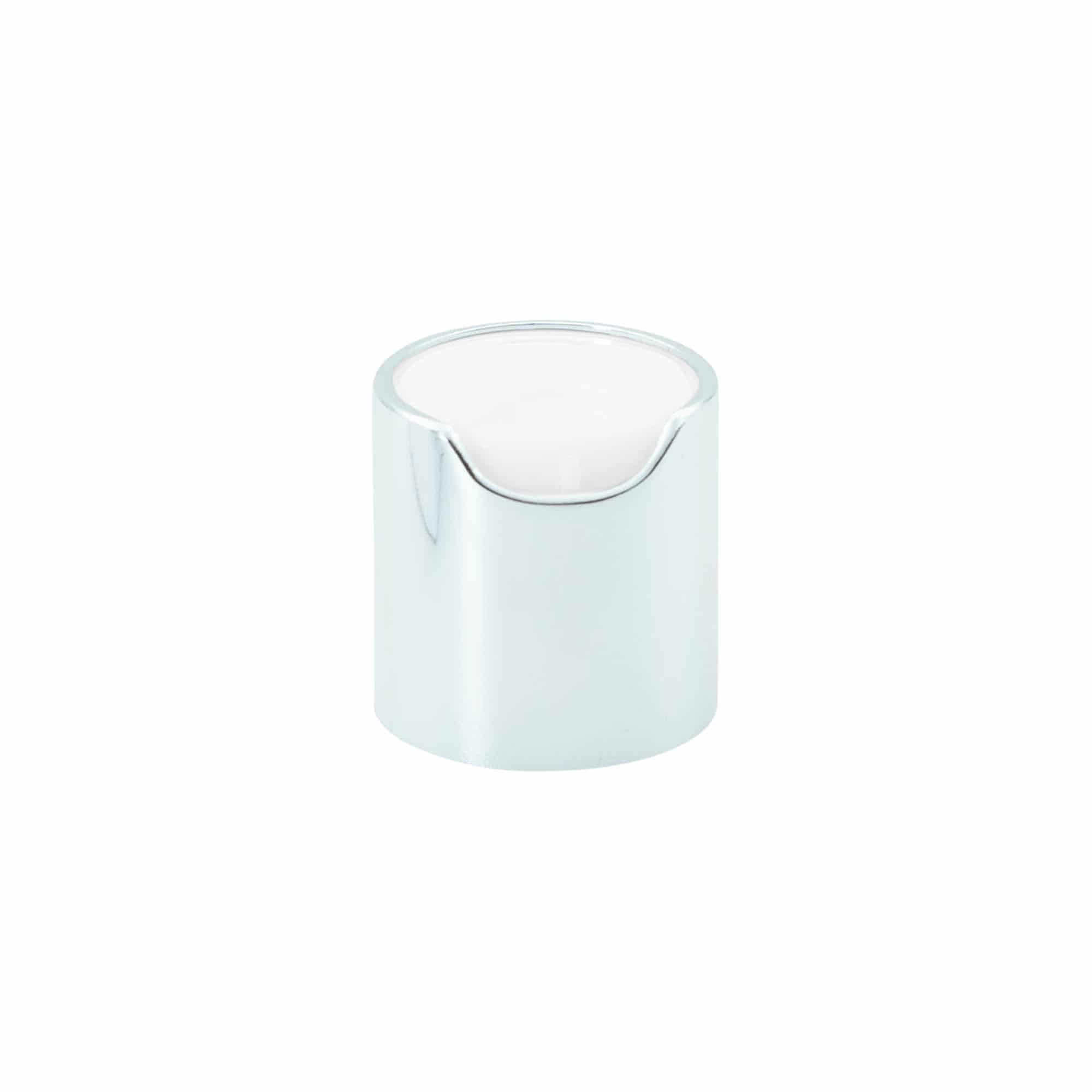 Skruvkapsel, Disc Top, PP-plast, silver, för mynning: 24/410 Skruvkapsel, Disc Top, PP-plast, silver, för mynning: 24/410